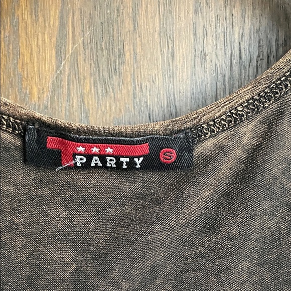 T Party Brown Fringe Top - Picture 2 of 7